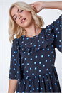 Black Polka Dot Angel Sleeve Maxi Dress, Image 5 of 5