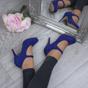 Royal Blue AJVANI Royal Blue High Heel Mary Jane Court Shoes, Image 5 of 6