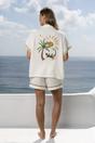 Orange Tropical Muslin Pyjama Short Set, Image 3 of 5