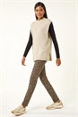 Brown Animal Print Stretch Jeggings , Image 3 of 5