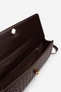 Dark Brown Petal Envelope Style Woven Clutch Bag, Image 4 of 8