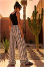 Black Dusk Floral Print Wide Leg Trousers, Image 3 of 4