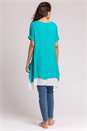 Aqua Dragonfly Print Asymmetric Tunic Top, Image 2 of 4