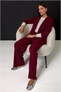 Wine Wide Leg Relaxed Fit Trousers, Image 7 of 7