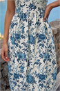 Blue Petite Floral Strappy Bubble Hem Dress, Image 4 of 4
