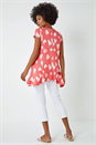 PINK Heart Print Hanky Hem Tunic Top, Image 4 of 6