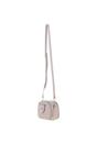 Beige Real Leather Compact Crossbody Bag with Adjustable Strap, Image 3 of 4