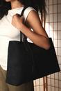 Black Where's That From Black 'Drift' Suede Slouchy Shoulder Tote Bag, Image 7 of 7