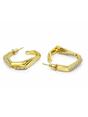 Gold Angular Pavé Hoop Earrings, Image 2 of 3