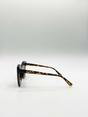 Brown Oversized Round Cat-Eye Sunglasses, Image 4 of 6