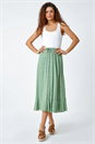 Sage Ditsy Floral Frill Hem Midi Skirt, Image 2 of 5