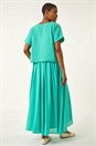 Jade Cotton Top Overlay Midi Dress, Image 3 of 5