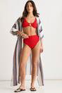 Multi Gini London Multi Stripe Tie Detail Kimono Beachwear, Image 1 of 4