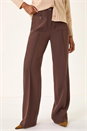 Chocolate Pocket Button Smart Stretch Trousers, Image 2 of 7