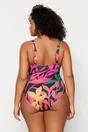 Multi Cut Out Tie Front Printed Swimsuit, Image 3 of 3