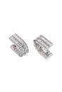 Silver Shimmering Rectangular Hoops, Image 3 of 4