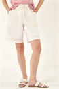 Ivory  Drawcord Detail Pocket Shorts, Image 3 of 4
