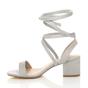 Grey AJVANI Grey Mid Block Heel Tie Up Sandals, Image 3 of 6