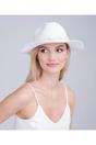 White Verity - Pearl Trim Straw Fedora - White, Image 1 of 2