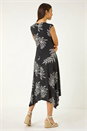 Black Floral Hanky Hem Maxi Dress, Image 3 of 5