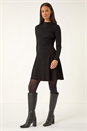 Black Dusk Ribbed Skater Jumper Dress, Image 5 of 7