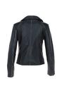 Black Genuine Leather Biker Jacket with Zippered Pockets, Image 4 of 5
