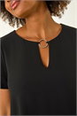 Black Ring Front Chiffon Overlay Top, Image 5 of 5