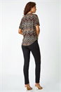 Bronze Glitter Zig Zag Zip Front Stretch Top, Image 3 of 5