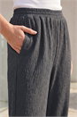 Grey Crinkle Textured Stretch Trouser, Image 4 of 4