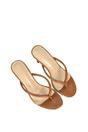 Brown XY LONDON Brown 'Celina' Stiletto High Heel Mules With Thong Strap, Image 6 of 6