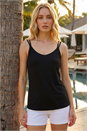 Black Double Strap V-Neck Stretch Vest Top, Image 1 of 4