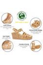 Brown Womens Suede Wedge Heel Sandals-Vero B1, Image 3 of 8