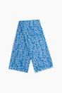 Blue Sarta Blue Metallic Pinstripe Lightweight Leopard Scarf, Image 2 of 5