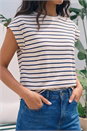 Ivory  Soft Touch Stripe Stretch Top, Image 4 of 4