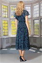 Navy Julianna Polka Dot Chiffon Midi Dress, Image 3 of 4