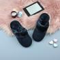 Navy Blue AJVANI Navy Blue Faux Fur Lined Slip On Memory Foam Mules Slippers, Image 3 of 5