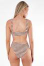 Brown Textured  Stripe Bikini Bottom, Image 2 of 4