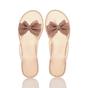 Rose Gold Diamante Bow Toe Post Jelly Sandals Flip Flops, Image 1 of 5