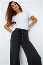 Black Tie Waist Wide Leg Trousers, Image 1 of 5