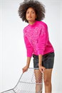 CERISE Fluffy Sequin Embellished Jumper, Image 2 of 6