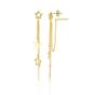 Gold Chain and Stars Sterling Silver Drop Earring, Image 1 of 4