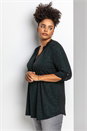 Green Curve Glitter Button Tunic Top, Image 5 of 5