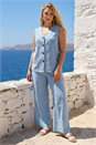 Denim Curve Buttoned Relaxed Waistcoat, Image 4 of 4