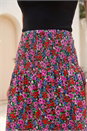Red Petite Floral Print Shirred Midi Skirt, Image 5 of 5