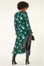 Green Floral Brocade Frill Midi Dress, Image 3 of 5