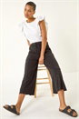 Black Jersey Cargo Culotte, Image 1 of 5