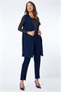 Midnight Blue Premium Stretch Sleeveless Jacket, Image 2 of 5