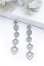 Silver Silver Colored Teardrop Dangle Earrings, Image 2 of 3
