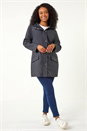 Navy  Petite Hooded Zip & Pocket Raincoat, Image 2 of 5