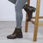 Brown AJVANI Brown Flat Low Heel Ankle Boots, Image 5 of 6